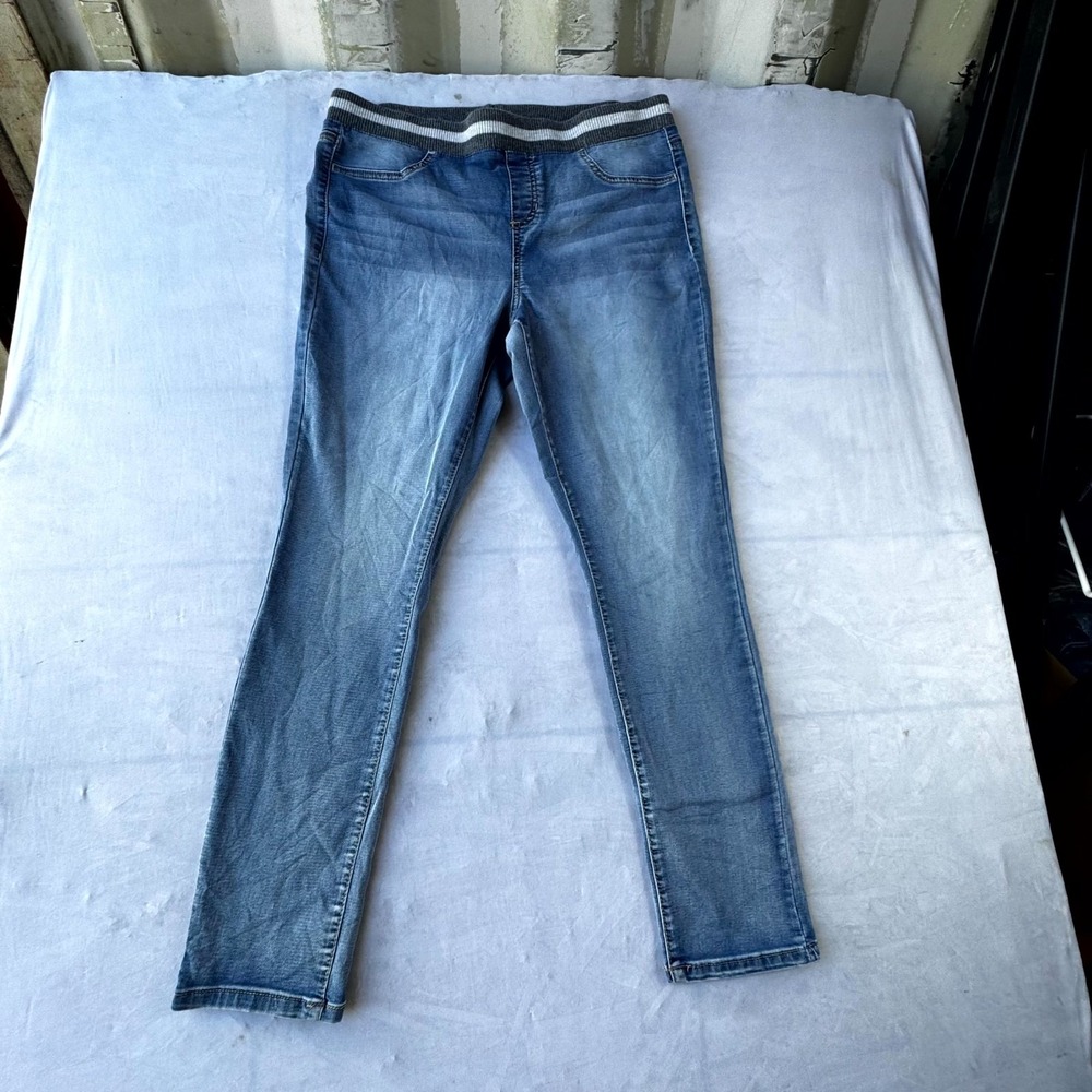 No Boundaries Pull On Jegging Jeans Womens XL(15-16) Blue Ribbed knit Waistband